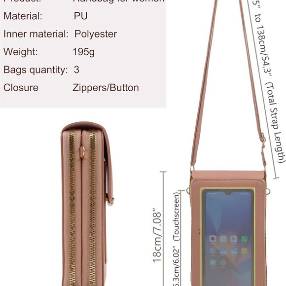 Small Cell Cross Body Purses for Women Mini Shoulder Handbags Zipper Crossbody B - Picture 6 of 6